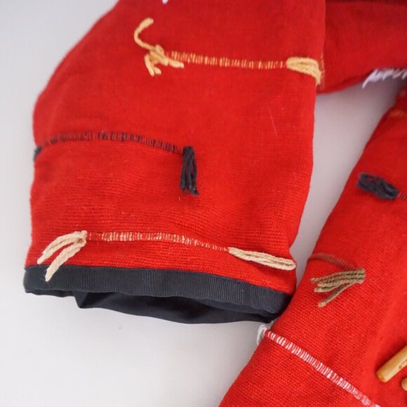 Vintage Indigo Moon Red 100% Cotton Beaded Embroidered Button Up Jacket M - Picture 6 of 13